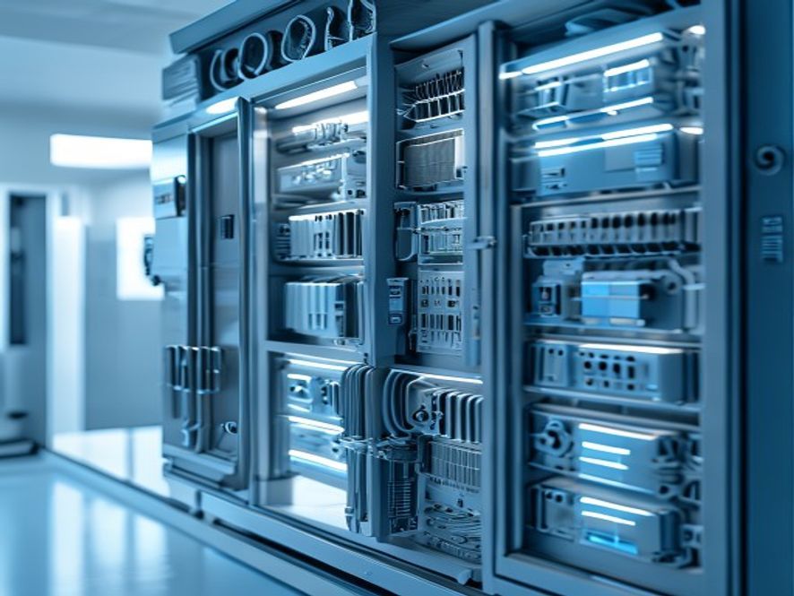 Inside a custom-designed solar energy cabinet, highlighting key components and smart features for optimal performance.